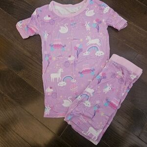 Little Sleepies Unicorn Birthday Shorts Pajamas 5/6